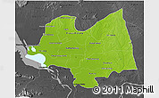Physical 3D Map of Kampong Thom, darken, desaturated