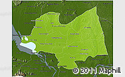 Physical 3D Map of Kampong Thom, darken