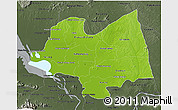 Physical 3D Map of Kampong Thom, darken, semi-desaturated