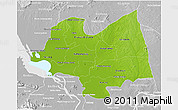 Physical 3D Map of Kampong Thom, lighten, desaturated