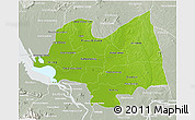 Physical 3D Map of Kampong Thom, lighten, semi-desaturated