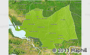 Physical 3D Map of Kampong Thom, satellite outside
