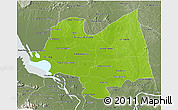 Physical 3D Map of Kampong Thom, semi-desaturated