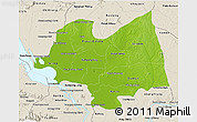 Physical 3D Map of Kampong Thom, shaded relief outside