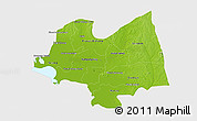 Physical 3D Map of Kampong Thom, single color outside