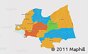 Political 3D Map of Kampong Thom, cropped outside