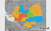 Political 3D Map of Kampong Thom, desaturated