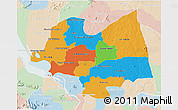 Political 3D Map of Kampong Thom, lighten