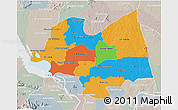 Political 3D Map of Kampong Thom, lighten, semi-desaturated