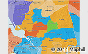 Political 3D Map of Kampong Thom, political shades outside