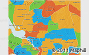 Political 3D Map of Kampong Thom