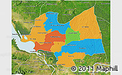 Political 3D Map of Kampong Thom, satellite outside
