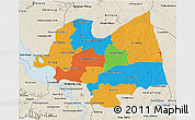 Political 3D Map of Kampong Thom, shaded relief outside