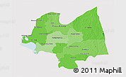 Political Shades 3D Map of Kampong Thom, cropped outside