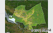 Satellite 3D Map of Kampong Thom, darken