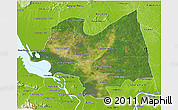 Satellite 3D Map of Kampong Thom, physical outside