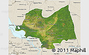 Satellite 3D Map of Kampong Thom, shaded relief outside