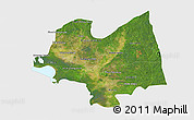 Satellite 3D Map of Kampong Thom, single color outside
