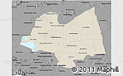 Shaded Relief 3D Map of Kampong Thom, darken, desaturated