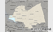 Shaded Relief 3D Map of Kampong Thom, darken, semi-desaturated