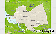 Shaded Relief 3D Map of Kampong Thom, physical outside