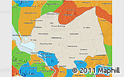 Shaded Relief 3D Map of Kampong Thom, political outside