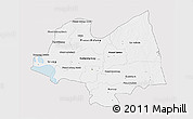 Silver Style 3D Map of Kampong Thom, single color outside