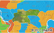 Satellite 3D Map of Baray, political outside