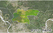 Satellite 3D Map of Baray, semi-desaturated