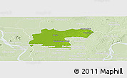 Physical Panoramic Map of Baray, lighten