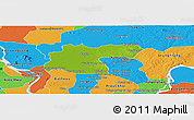 Physical Panoramic Map of Baray, political outside