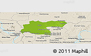 Physical Panoramic Map of Baray, shaded relief outside