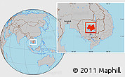 Gray Location Map of Kampong Thom