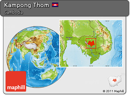 Physical Location Map of Kampong Thom
