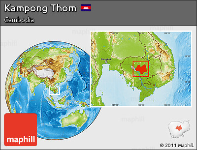 Physical Location Map of Kampong Thom