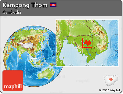 Physical Location Map of Kampong Thom