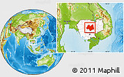 Physical Location Map of Kampong Thom, highlighted country