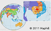 Political Location Map of Kampong Thom, within the entire country