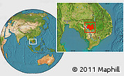 Satellite Location Map of Kampong Thom