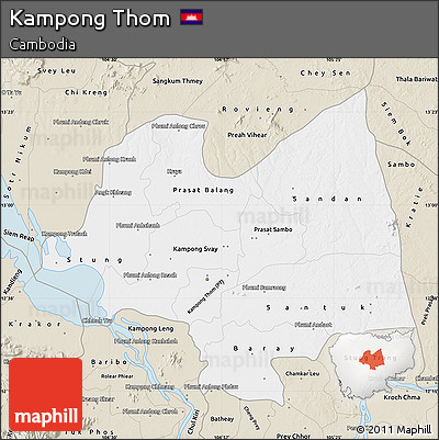 Classic Style Map of Kampong Thom