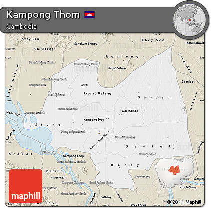 Classic Style Map of Kampong Thom