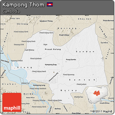 Classic Style Map of Kampong Thom