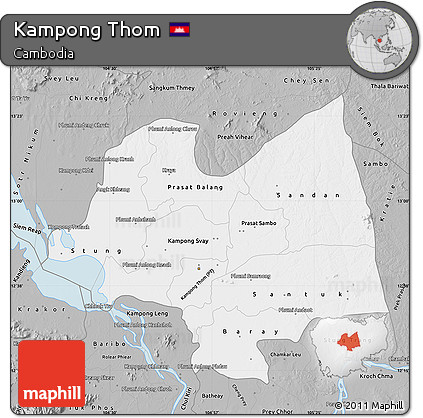 Gray Map of Kampong Thom