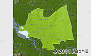 Physical Map of Kampong Thom, darken