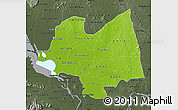Physical Map of Kampong Thom, darken, semi-desaturated