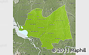 Physical Map of Kampong Thom, semi-desaturated