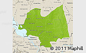 Physical Map of Kampong Thom, shaded relief outside