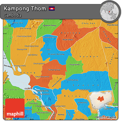 Political Map of Kampong Thom