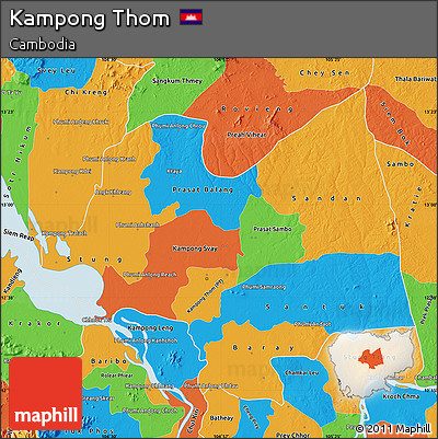 Political Map of Kampong Thom