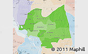 Political Shades Map of Kampong Thom, lighten